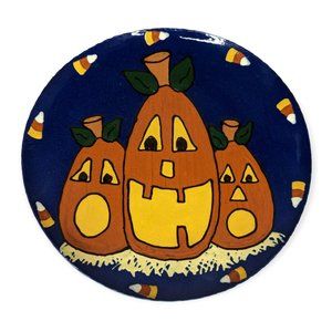 Earthly Goods Handmade Signed Halloween Pumpkins Plate
